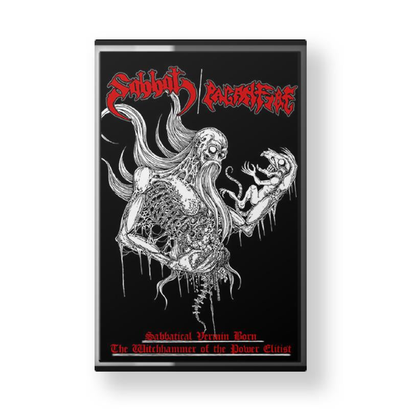 Sabbat/Paganfire "Sabbatical Vermin Born The Witchhammer of the Power Elitist" CASSETTE