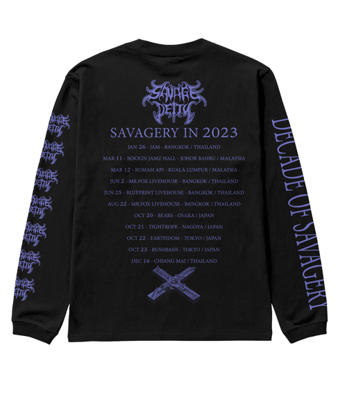 SAVAGE DEITY “SAVAGERY IN 2023” LS ( PURPLE LOGO )