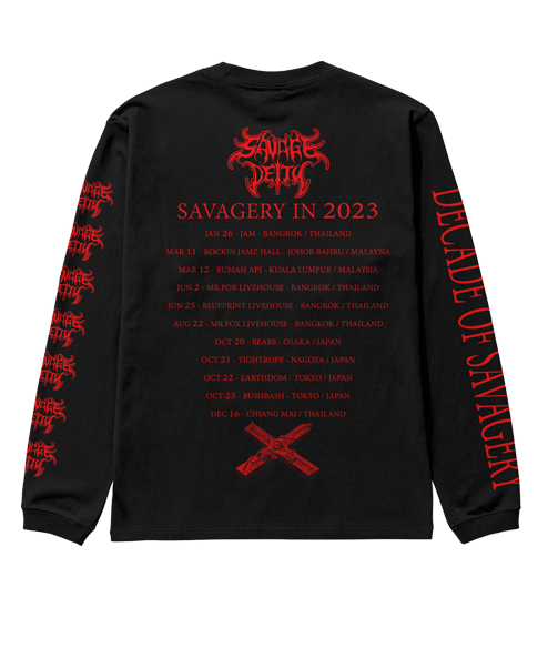 SAVAGE DEITY “SAVAGERY IN 2023” LS ( RED LOGO )