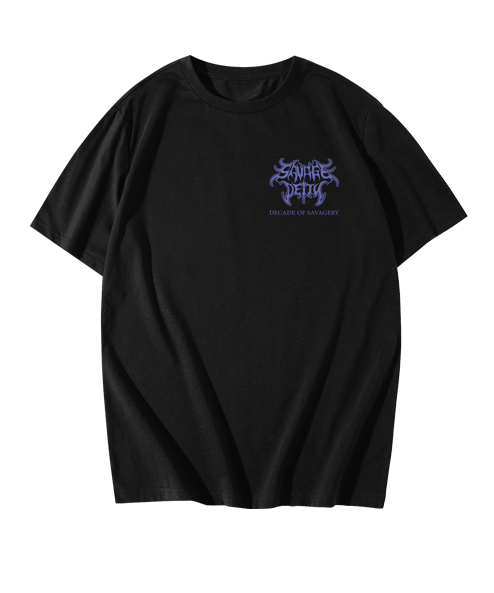 SAVAGE DEITY “SAVAGERY IN 2023” T-SHIRT ( PURPLE LOGO )